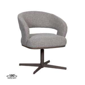 LABEL51 Eetkamerstoel Monaco - Mushroom - Boucle - Brons Metalen Frame