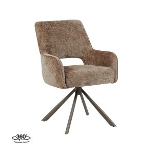 LABEL51 Eetkamerstoel Bergerac - Taupe - Haga - Brons Metalen Frame