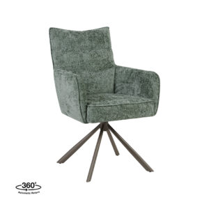 LABEL51 Eetkamerstoel Dubai - Hunter - Chenille - Brons Metalen Frame