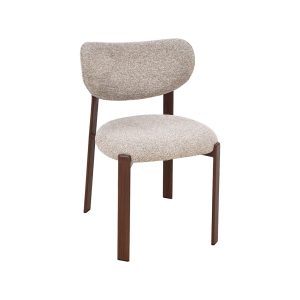 LABEL51 Eetkamerstoel Mika - Beige - Prestige - Walnoot Houtlook Metaal