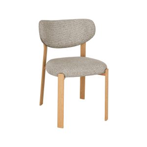 LABEL51 Eetkamerstoel Mika - Beige - Prestige - Naturel Houtlook Metaal