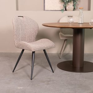 LABEL51 Eetkamerstoel Silly - Mushroom - Royal Boucle - Zwart Metalen Frame