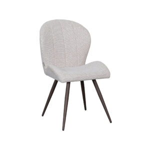 LABEL51 Eetkamerstoel Sil - Naturel - Boucle - Brons Metalen Frame