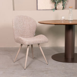 LABEL51 Eetkamerstoel Sil - Mushroom - Boucle - Taupe Metalen Frame