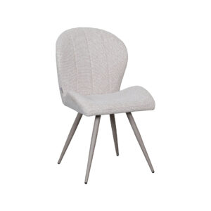 LABEL51 Eetkamerstoel Sil - Naturel - Boucle - Taupe Metalen Frame