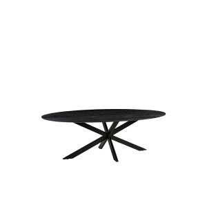 LABEL51 Eetkamertafel James - Zwart - Mangohout - 160 cm - Ovaal