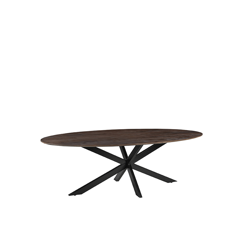 LABEL51 Eetkamertafel James - Espresso - Mangohout - 190 cm - Ovaal