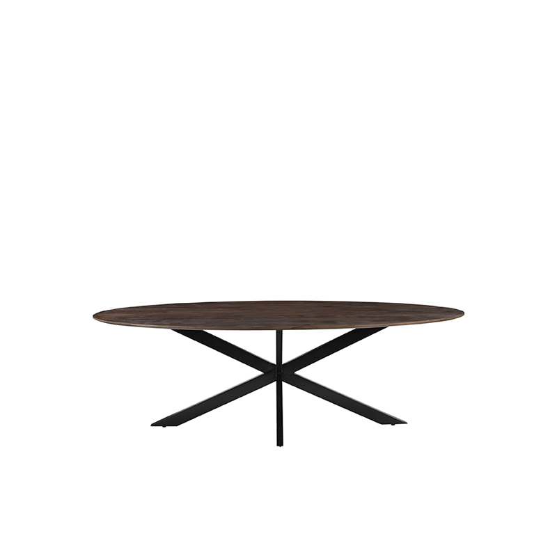 LABEL51 Eetkamertafel James - Espresso - Mangohout - 190 cm - Ovaal James