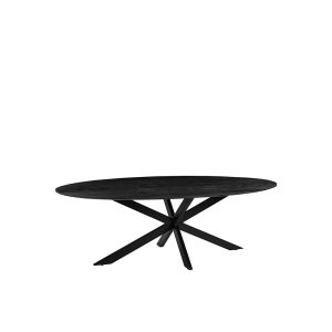 LABEL51 Eetkamertafel James - Zwart - Mangohout - 190 cm - Ovaal