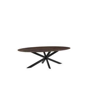 LABEL51 Eetkamertafel James - Espresso - Mangohout - 160 cm - Ovaal