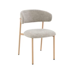 LABEL51 Eetkamerstoel Kaito - Beige - Prestige - Naturel Houten Frame