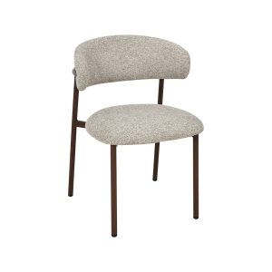 LABEL51 Eetkamerstoel Kaito - Beige - Prestige - Walnoot Houten Frame