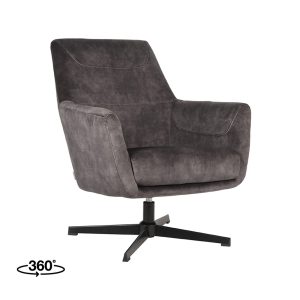 LABEL51 Fauteuil Toby - Antraciet - Velvet - One Size
