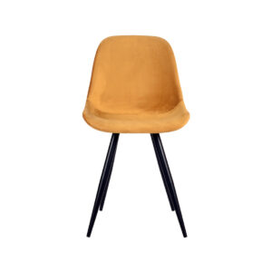 LABEL51 Eetkamerstoel Capri - Oker - Velvet - Zwart Metalen Frame