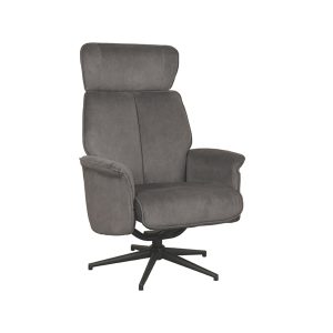 LABEL51 Fauteuil Verdal - Antraciet - Velvet - Excl. Hocker