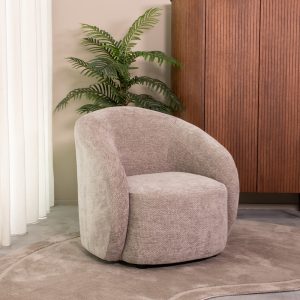 LABEL51 Fauteuil Alby - Stone - Chenille - 1-Zits