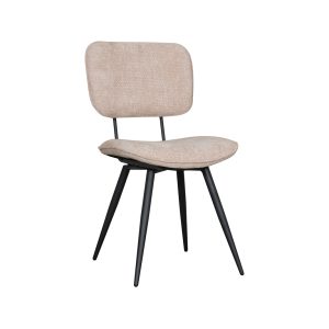 LABEL51 Eetkamerstoel Liva - Clay - Elite - Zwart Metalen Frame