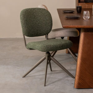 LABEL51 Eetkamerstoel Geneva - Forest - Boucle - Forest Metalen Frame
