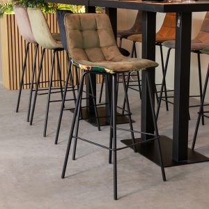 LABEL51 Barkruk Bistro - Hunter - Fluweel - Hoog