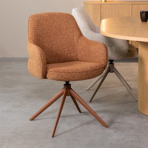 LABEL51 Eetkamerstoel Bern - Coral - Royal Boucle - Coral Metalen Frame