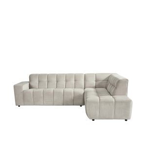 LABEL51 Hoekbank Valentino - Naturel - Velvet - Rechts Voorstaand