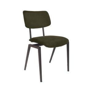 LABEL51 Eetkamerstoel Stapelbaar - Hunter - Fluweel - Zwart Metalen Frame