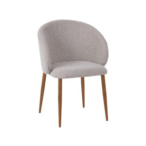 LABEL51 Eetkamerstoel Yuki - Naturel - Royal Boucle - Naturel Houtlook Frame