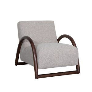 LABEL51 Fauteuil Viggo - Naturel - Royal Boucle - Walnoot Houten Frame